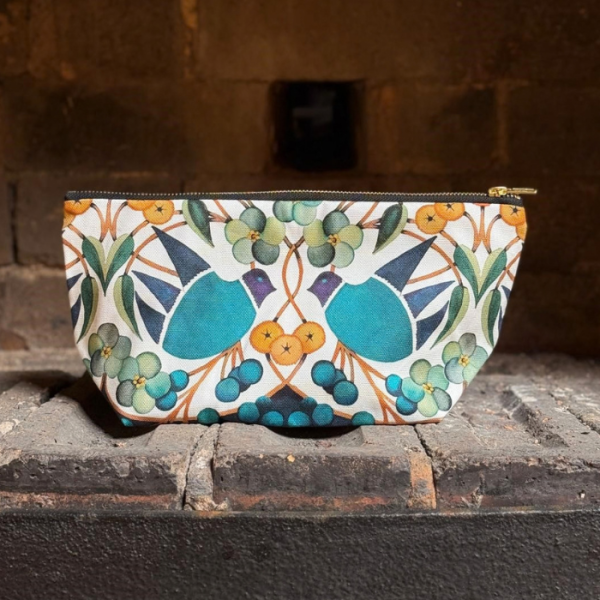 Embroidered Birds Wash Bag - Wash Bag