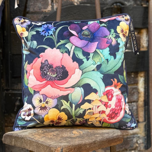 Heritage Botanica (Navy) Cushion Cover with infill - Cushion