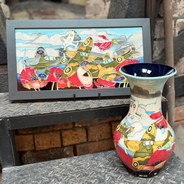 Over Silent Skies - Vase & Plaque Duo